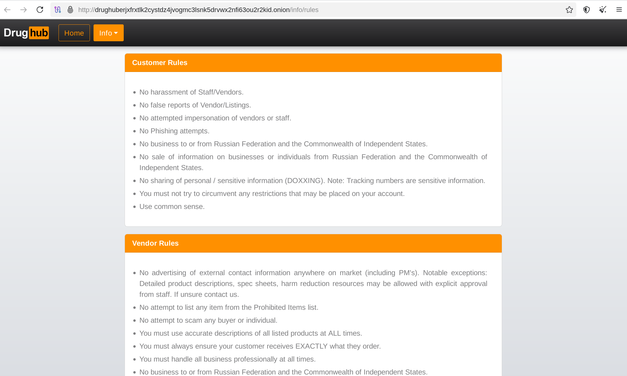 DrugHub Vendor Rules and Listing Moderation Panel